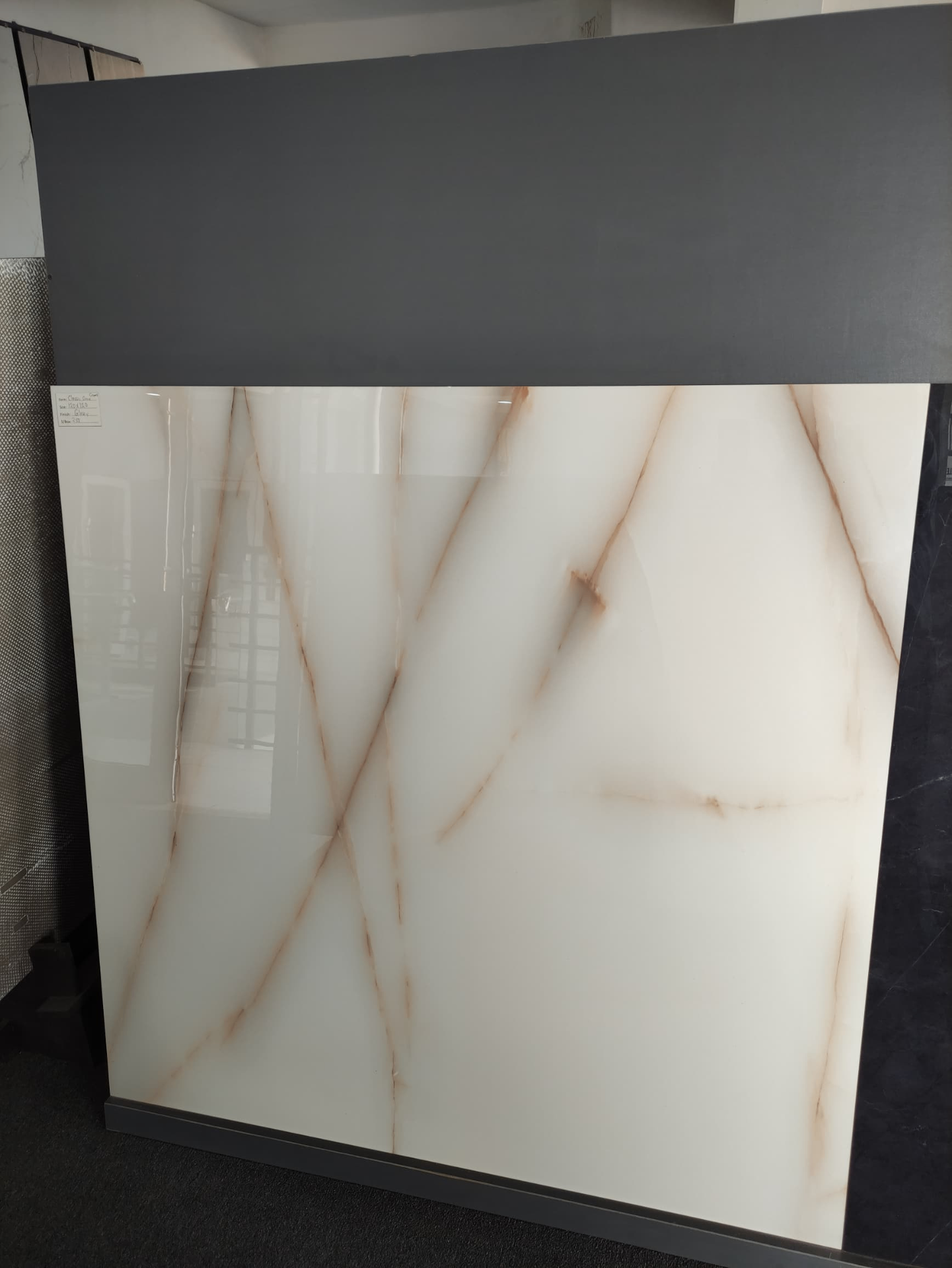 Cream Onyx Glossy Marble Tile — Tiles