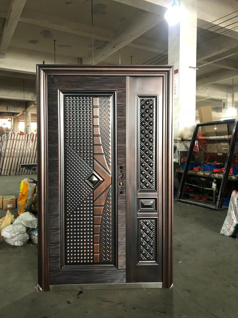 Antique Copper Diamond Emboss Security Door — Doors