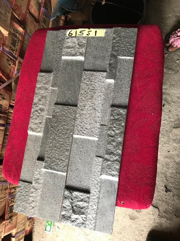 61551 Grey Ribbed Stone Cladding Panel — Tiles