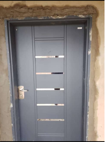 Graphite Chrome Inlay Panel Door — Doors