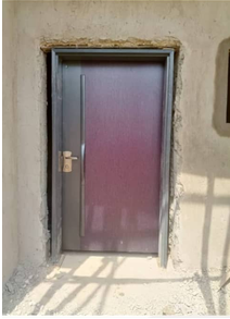 Burgundy Steel Security Door — Doors