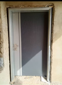 Silver Slate Vertical Line Door — Doors