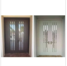 Twin Chrome Bar Grand Doors — Doors